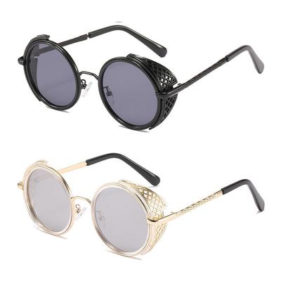 1ks Retro Y2K Sluneční brýle Kulaté Steampunk Sluneční brýle Ženy Muži Vintage Punk Sluneční brýle Odstíny UV400 Brýle