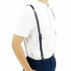 [Lawevan] Herren Hosenträger aus echtem Leder, Rindsleder, Schwarz, Vintage-Stil, Y-förmig, 17 mm breit, Drei Haken, Perfekt für Hochzeiten und Partys
