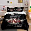 Harley-Davidson Winged Logo Bedding Duvet Cover Set Duvet Cover Pillowcases  (1*Duvet Cover 2*Pillowcases, Without Duvet Insert)