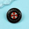 Creative Round Game Logo Brooch - Drip Oil Alloy English Letter Badge for Clothing & Bag Accessories