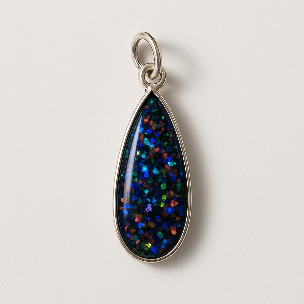 AA++ Certified 16 Ct Natural Black Opal 925 Silver Pendant Jewelry For You