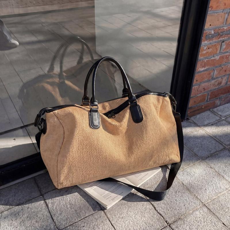 Travel Duffel Bag for Women, Large Capacity Weekender Bag with Leather Handles