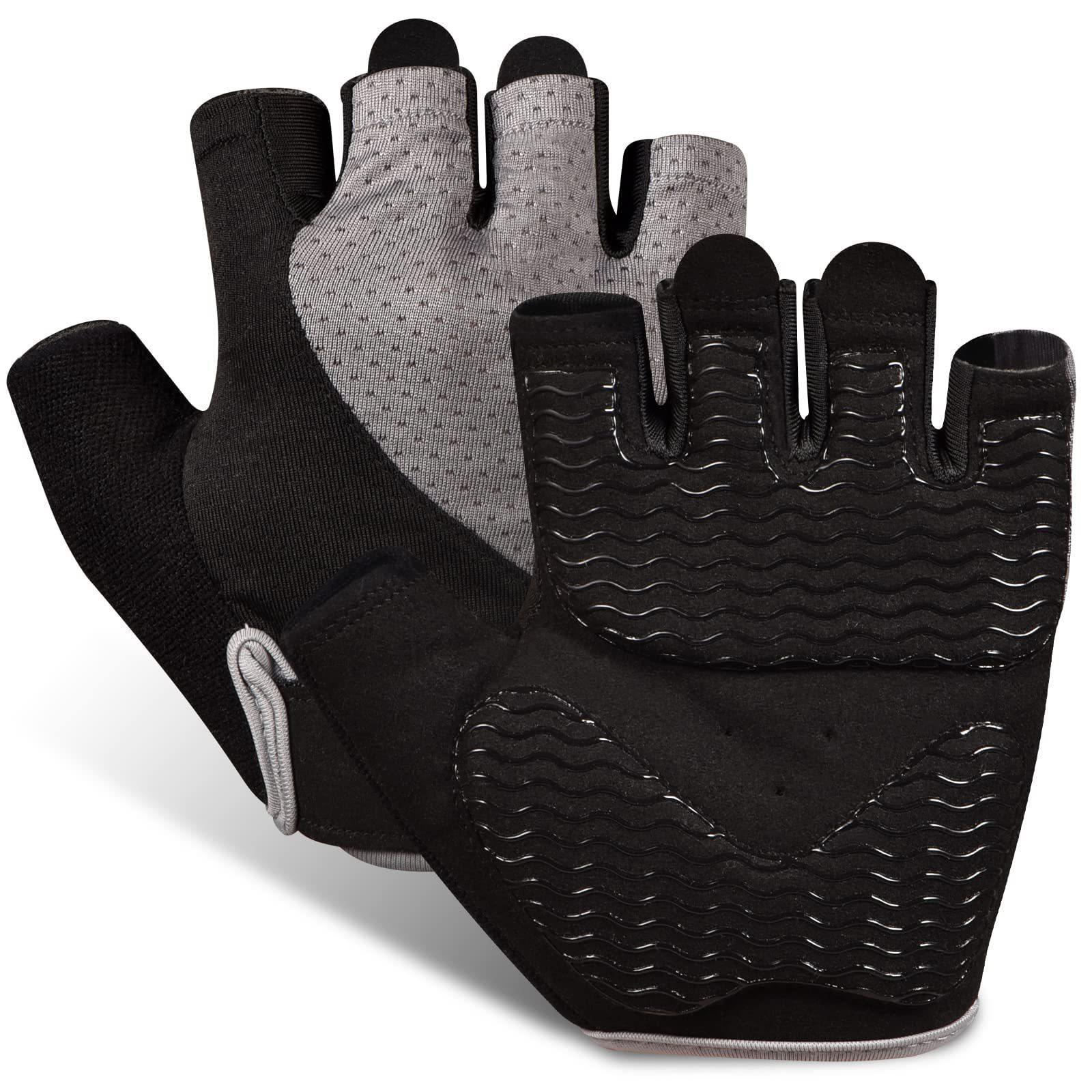 

Fitness gloves cycling men s and women s sports pull-up horizontal bar non-slip bicycle mountaineering training half-finger gloves S серый