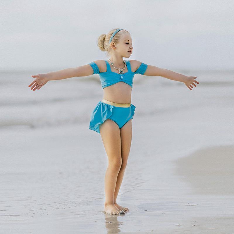 2026 Girls' Disney Princess One-Piece Swimsuit: Cinderella, Snow White & Rapunzel Design