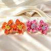 High Quality Symphony Drip Oil Camellia Stud Earrings Women Ins Niche Design Sense Three-dimensional Exaggerated Flower Earrings