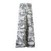 Gray Camo Cargo Pants Men Women - Loose Fit Straight Leg Workwear Style Streetwear Harem Trousers
