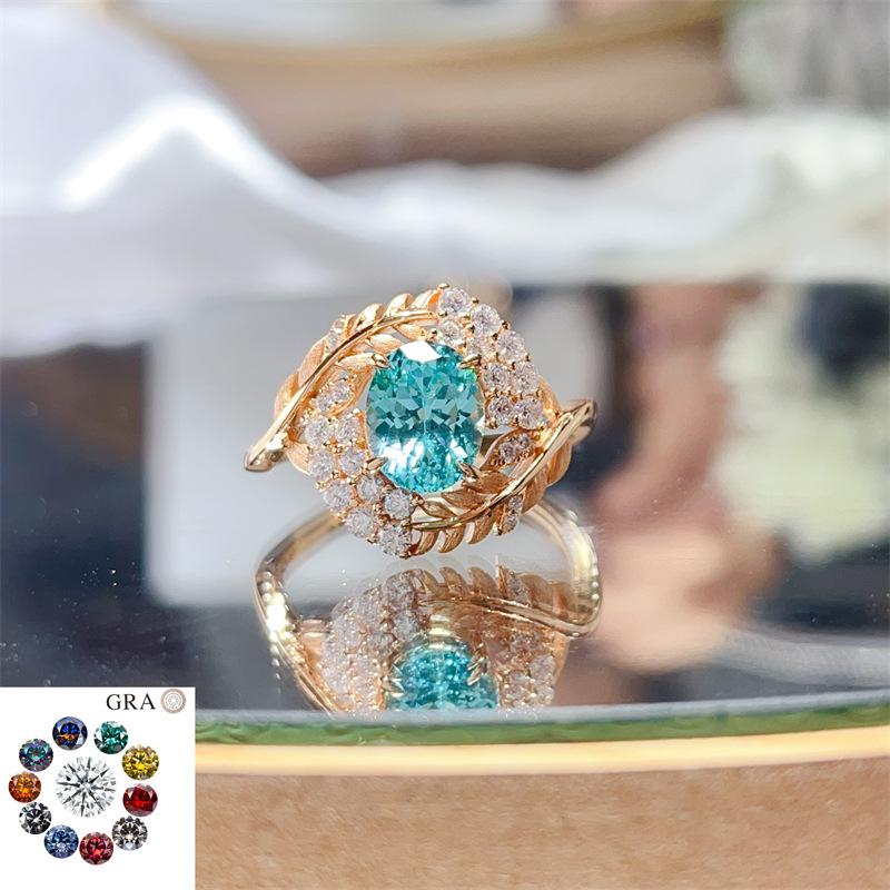 Honey Stew 2 Carat Oval Cut Moissanite Women's Ring in Silver and Gold with Diamond Accent - European American Style