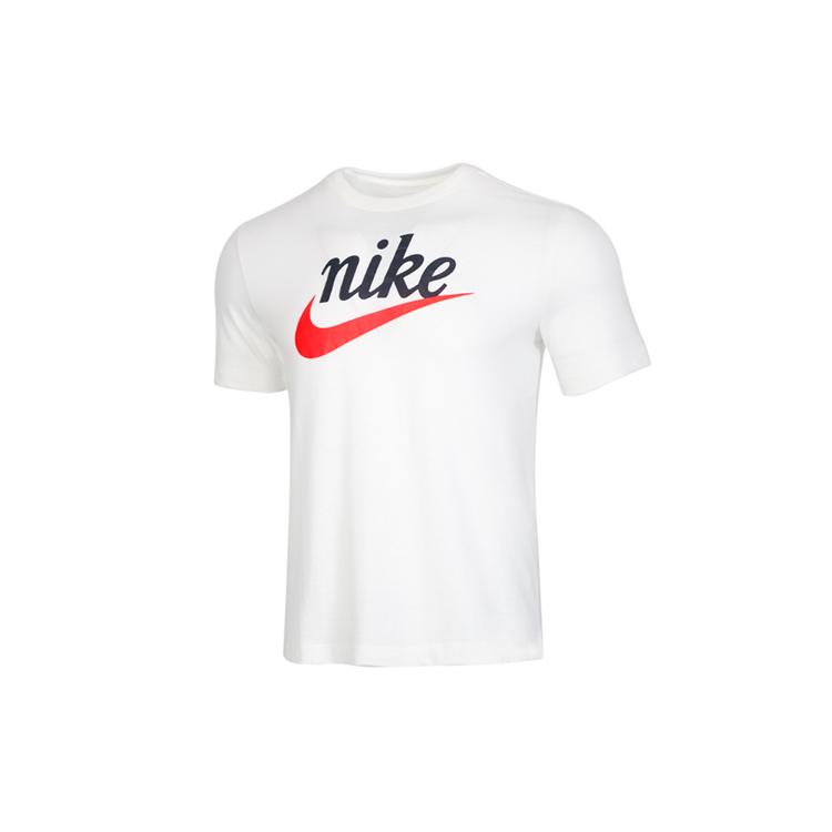Nike T Shirts Men's White Crew Neck Moderate Straight Fit CK2382-133