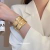 European and American Metallic Irregular Wave Texture Open Bracelet, Fashionable and Versatile Bracelet, Niche Design Jewelry for Women