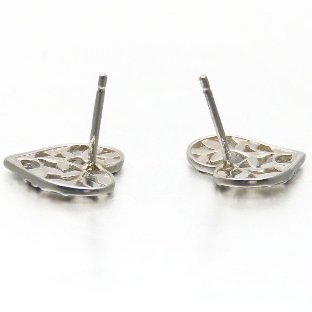 Used TIFFANY&Co. Pierce Olive Leaf Heart Silver925 1.4g Silver Accessories