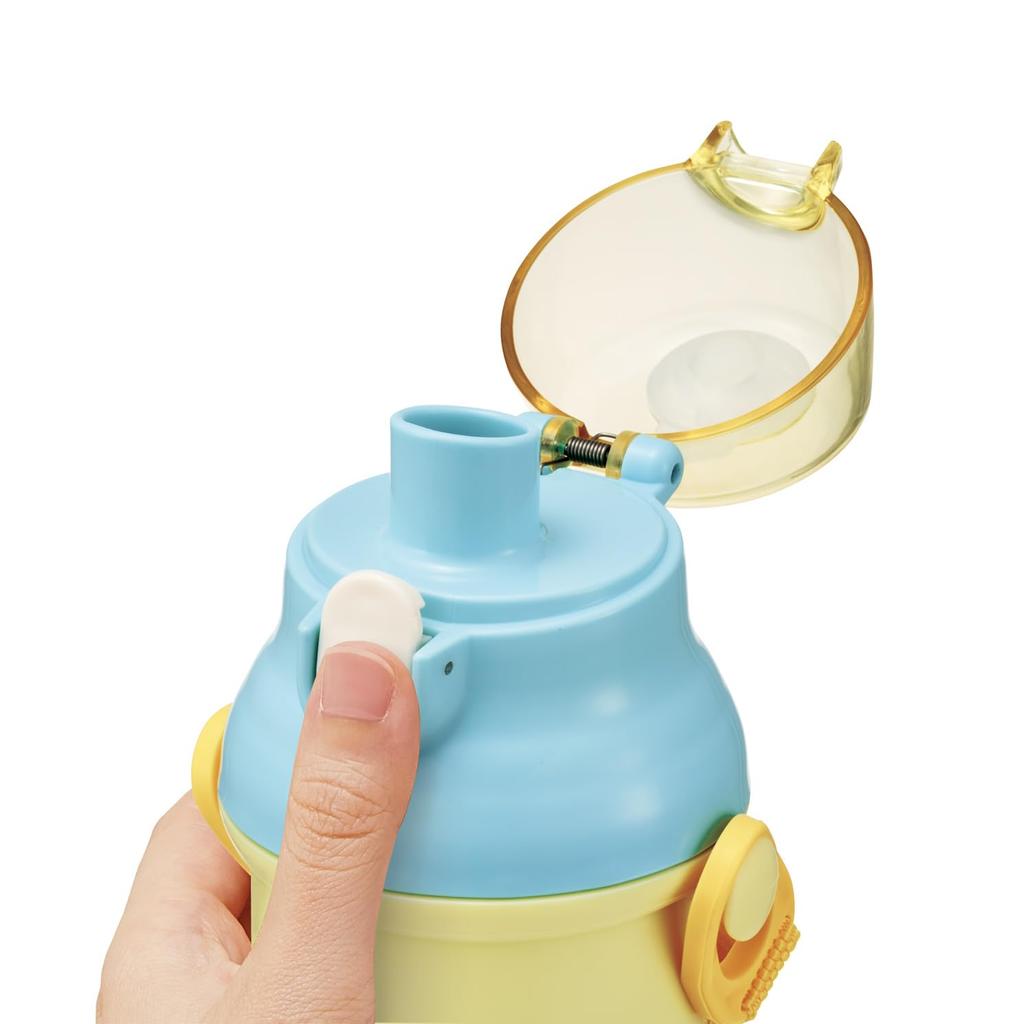 Skater Direct Drinking Water Dishwasher Made in Curious George Alphabet Children's Bottle, Plastic, 480ml, One-Push Opening, Safe, Japan, Design,