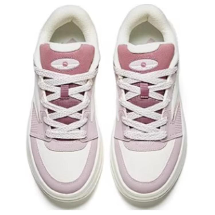 Anta Aoyou Non-Slip Low-Top Skate Shoes Women Sneakers White Pink 922438012-5