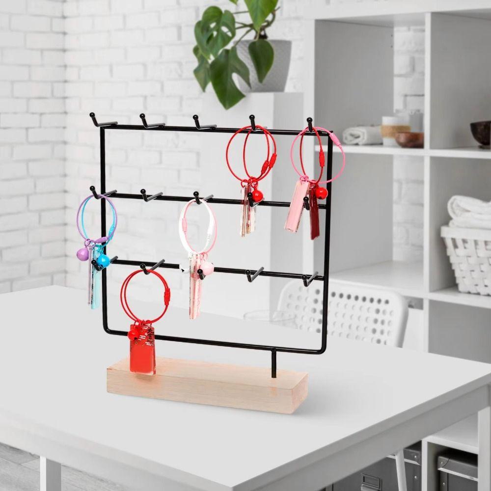 15 Hooks Earring Holder Stand 3 Tier Jewelry Holder Organizer Earring Display Rack Retail Display