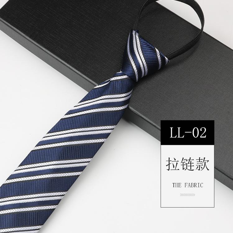 Tie Men'S, Business Zipper Work Security Shirt Striped Red Blue 8Cm Knot Free Easy To Pull