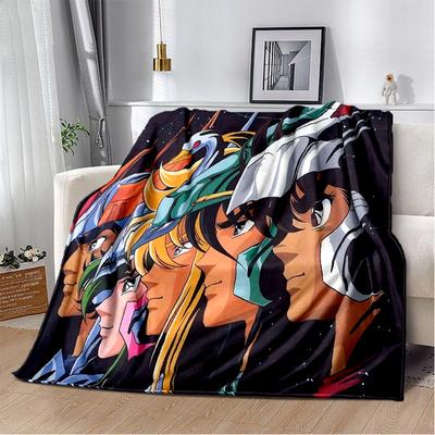3D Retro Saint Seiya Anime kocyk z motywem kreskówkowym, miękki koc do rzucania dla domu sypialnia kanapa z funkcją spania piknik biuro podróży okładka koc dla dzieci