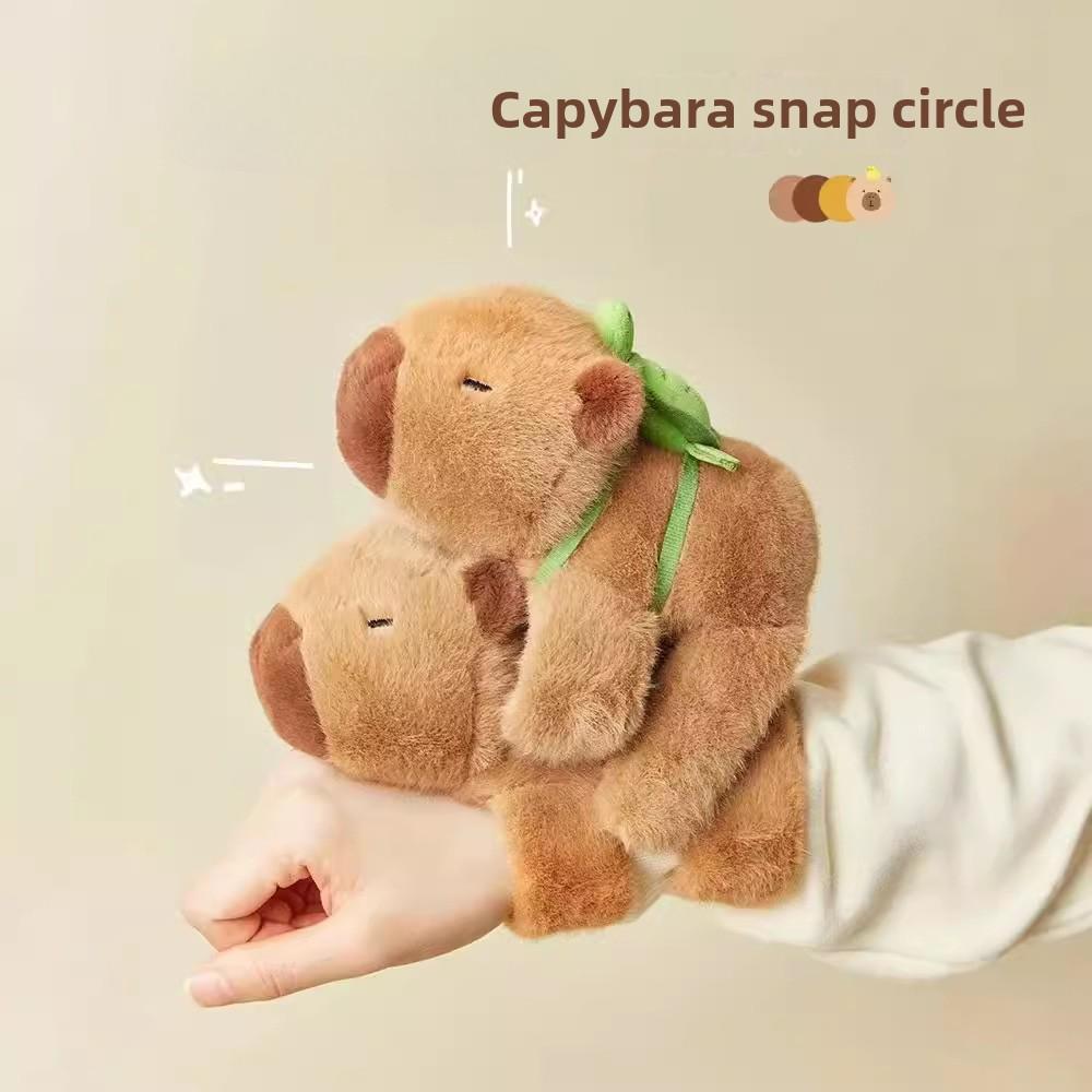 Rytanda Capybara Clap Circle Toys Slap Snap Wrap Wristband Bracelet Capybara Plush Hand Ring Fun Pop Circles Kids  Gift