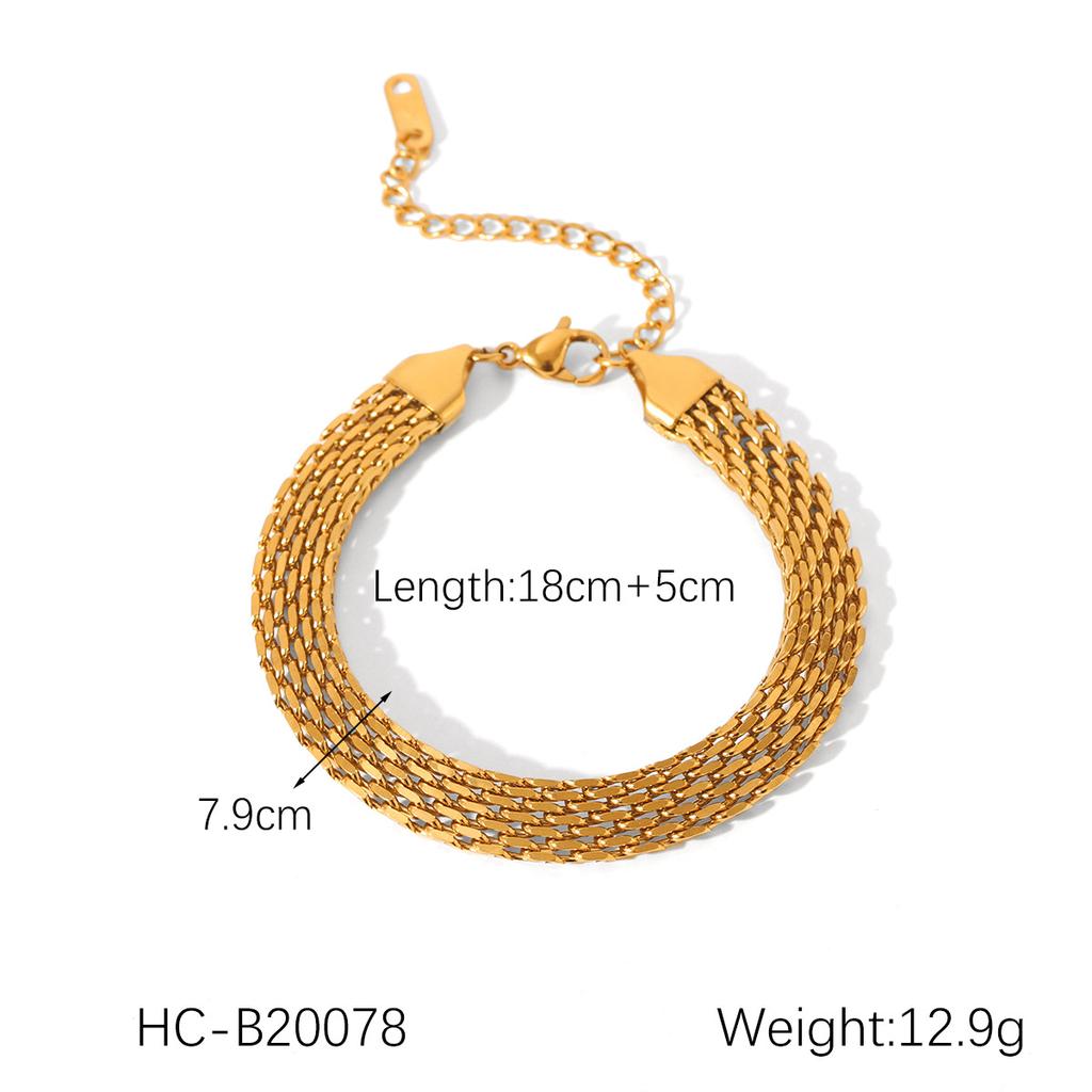 Fashion Multi Chain Bracelet Twist Blade Figaro Snake Chain Design Long Lasting Jewelry