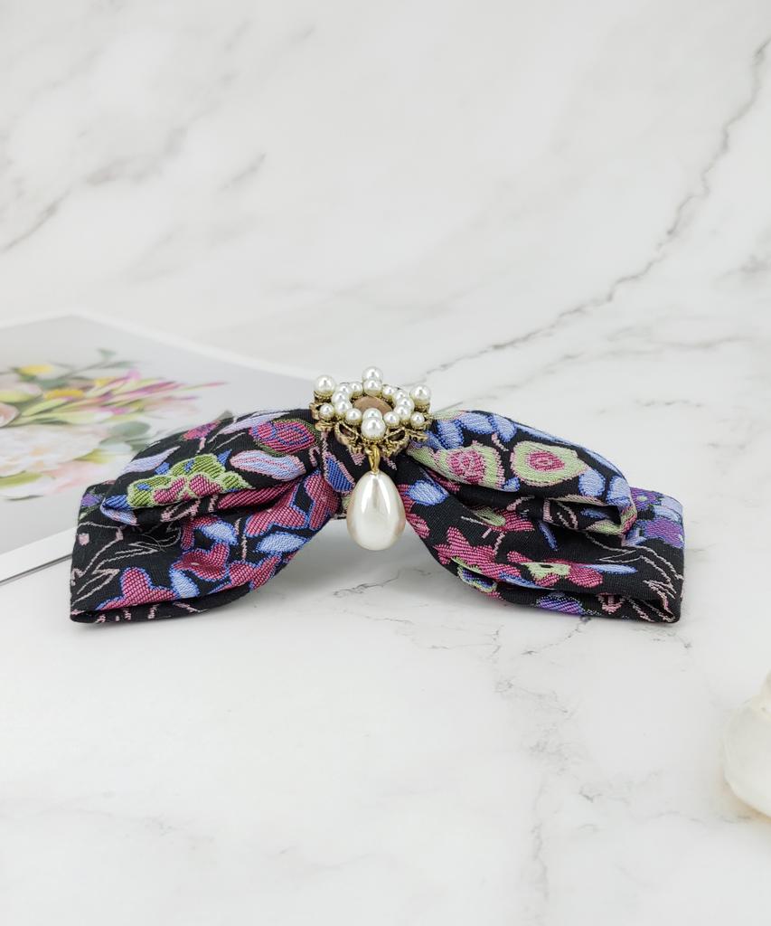 Maia Rose Jacquard Ribbon Pin Vs. Blue Purple