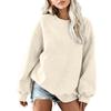Damen Color Oversized Pullover Hoodie mit Taschen und