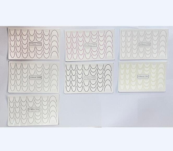 

8 листов / набор французских наклеек для ногтей, наклейки для дизайна ногтей, красочные слайдеры, декор для маникюра 7 Sheets