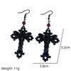 Gothic Dark Punk Moth Cross Earrings - European and American Style