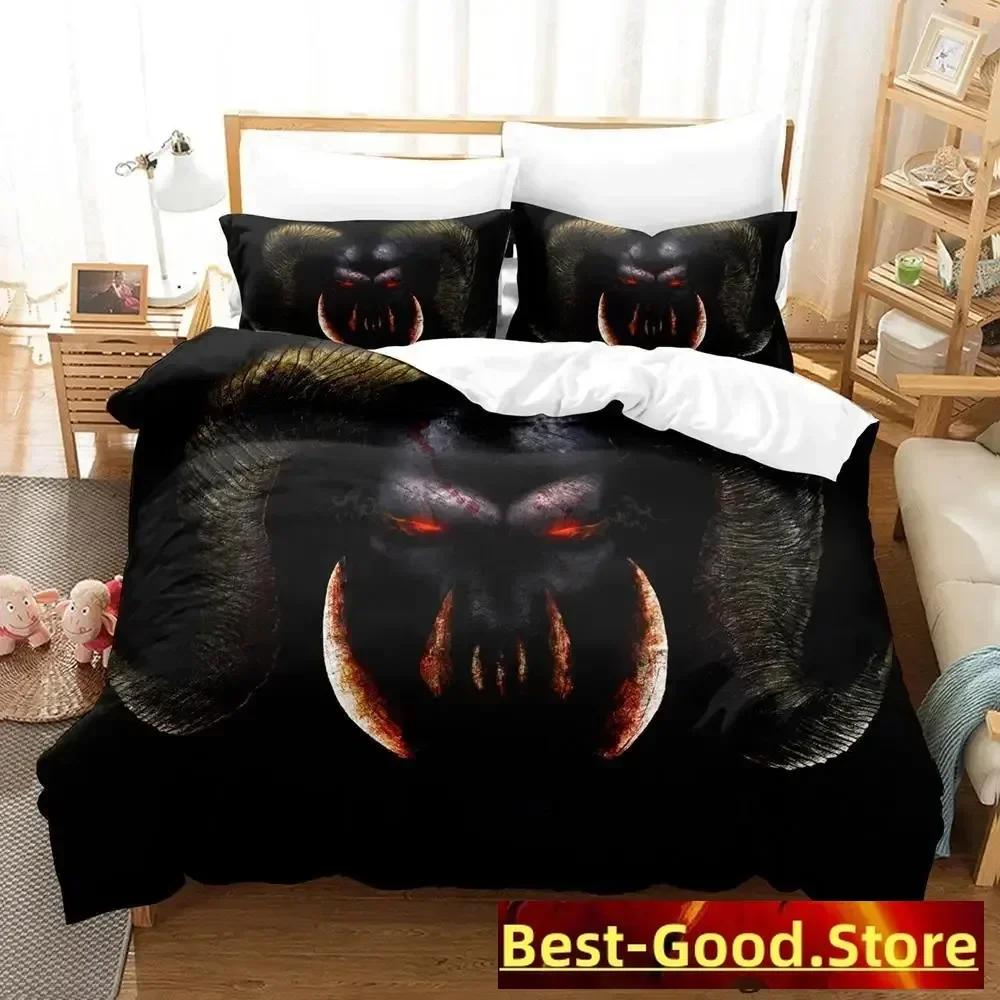 Demon Monster Satan Bedding Set Single Twin Printed Bed Set With Pillowcase Bed Duvet Cover Single Double Queen Super King Size