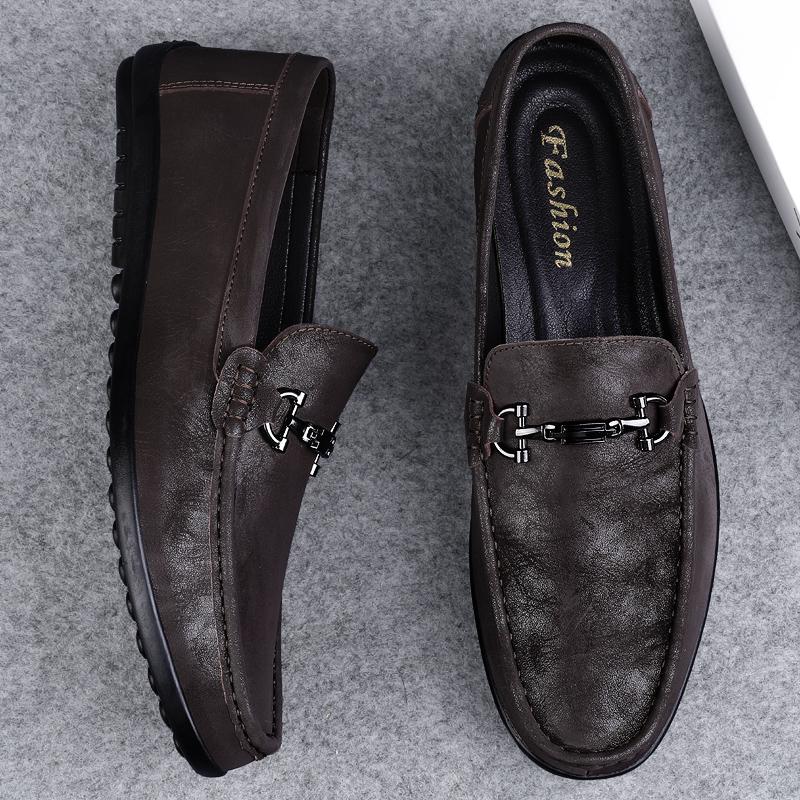 2024 Genuine Leather Men Casual Shoes Luxury Elegantes Mens Loafers Moccasins Breathable Slip on Driving Shoes Plus Size 37-46