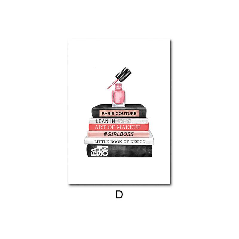 Nordic Wall Art Canvas Painting Lashes Black Lips Women Poster Print Simplicity Perfume Books Picture Modern Salon Beauty Decor