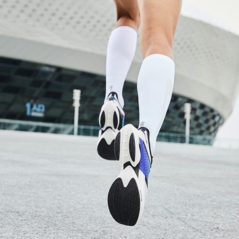 361 Cushioning Slip Resistant Abrasion Resistant Breathable Support Rebound Low Top Running Shoes Men's White Blue 572222223-1