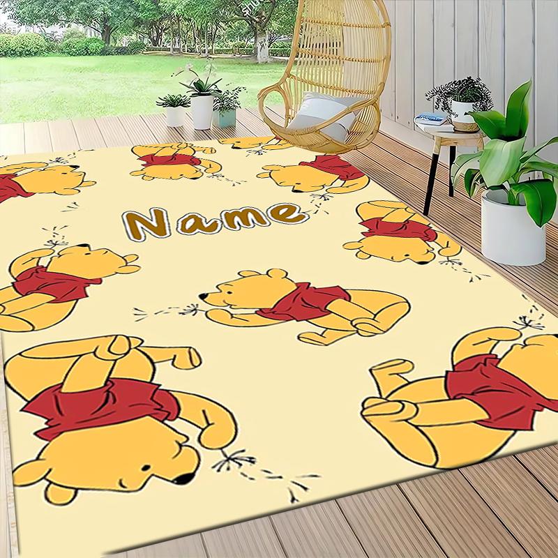 Custom Name "Pooh Tiger Adventure" Carpet Rug Customizable Soft Washable Anti-Slip Home Living Room Sofa Mats Personalized Rug. 0909398