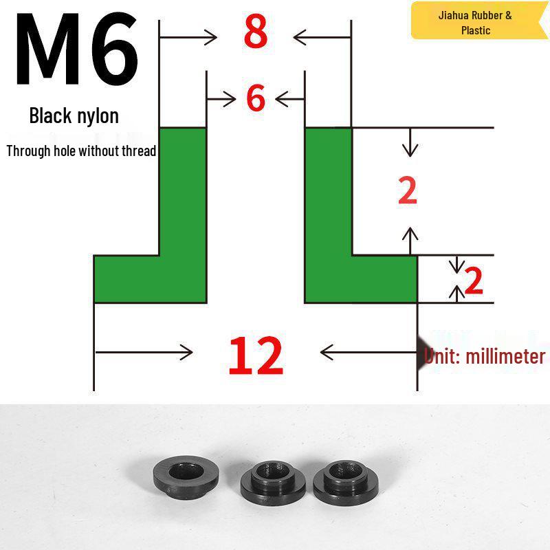 T-förmige Nylon-Dichtungsscheibe M3-M35 Gewinde Isolierabstandshalter