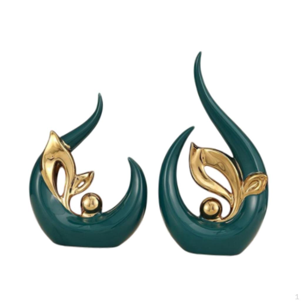 Abstract Art Statue Ceramic Figurine Modern Feng Shui Ornament Decorative for Cabinets