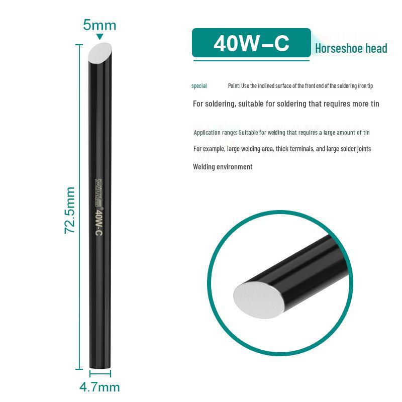 Electronic Welding 30W/40W/60W Pointed & Horseshoe Black Diamond Soldering Iron Tip