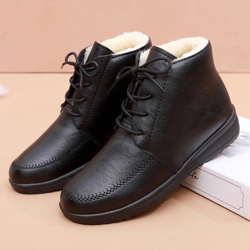 Ladies Plus Velvet Thermal Booties Non-slip Waterproof Soft Sole Casual Shoes