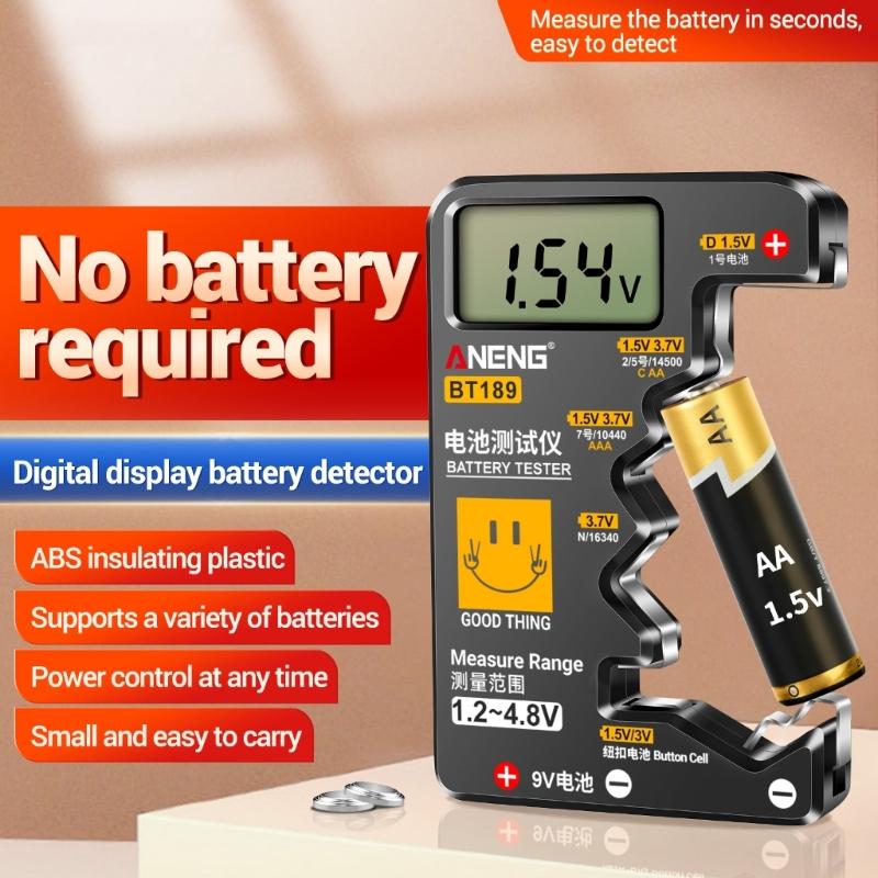 Battery Tester, Universal Battery Checkered Small Battery Testers for AAA AA C-D 9V 1.5V Button Cell Household Batteries