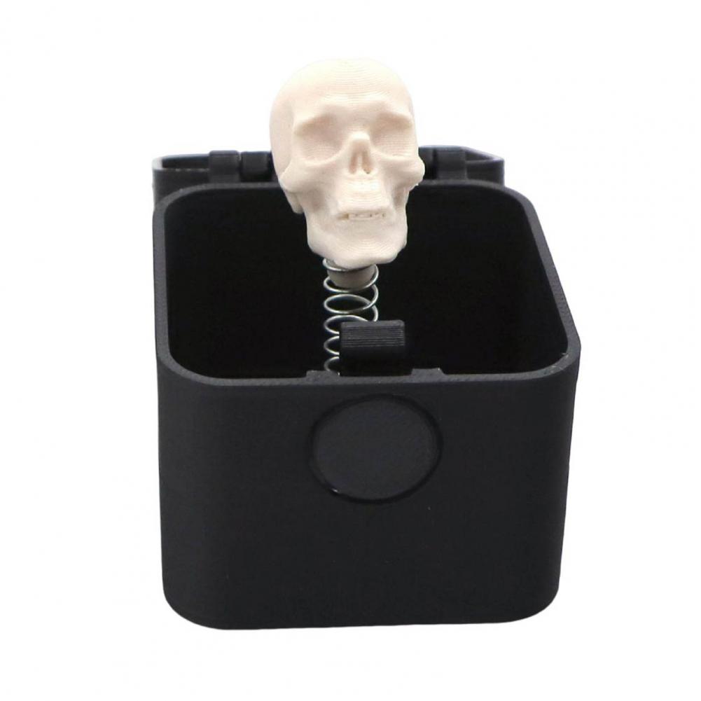 Desktop Skull Ornament Spooky Halloween 3d Printed Skull Box Ornament for Desktop Decoration Teasing Friends with for Halloween белый