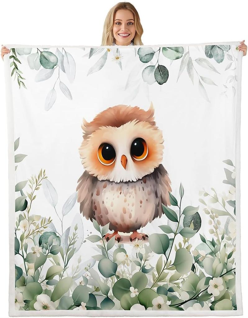Cute Parrot Blanket Soft Fleece Throw Bird Lover Gift Kids Room Decor Floral Design Home Decoration