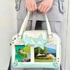 Kawaii Ita Bag Shoulder Bag with Clear Windows Anime Pin Display Bag Doll Badge Display Tote Cute Star Handbag Holds 20cm Doll for Cosplay Anime Fairs