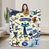 Petes Cartoon Cats Blanket  Plush Vintage Soft Throw Blankets for Home Spring Autumn