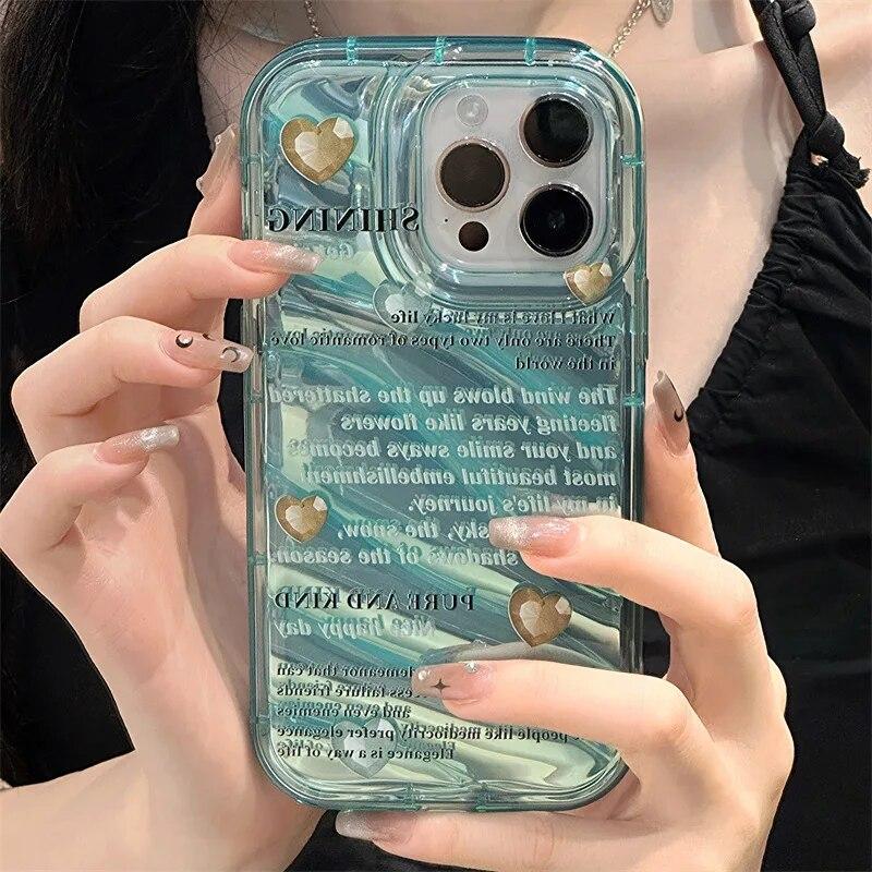 Fashion Letter Phone Case For iPhone 11 Case iPhone 14 Pro Max 13 12 Pro XS Max XR 7 8 Plus SE Shockproof Soft Clear Laser Cover
