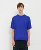 KNITTED Cool Summer Essential Round Short Sleeve Knit Tee Blue