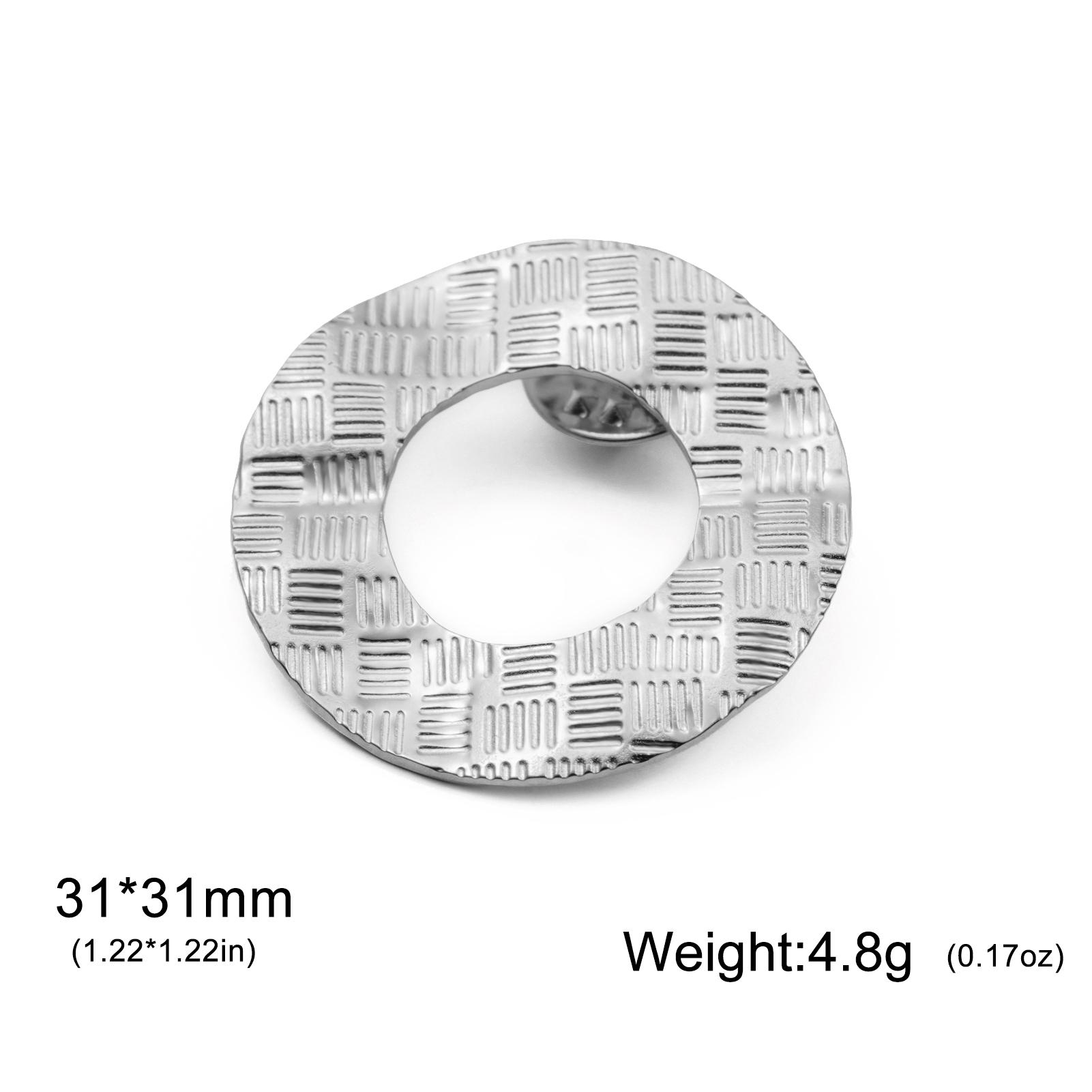 

Teamer Textured Round Brooch For Women Men Gold Color Stainless Steel Badge Lapel Pin Fashion Gift 2026 New Accessories
