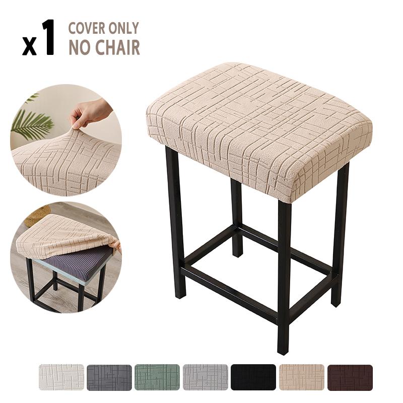 

1/2pcs Square Bar Stool Covers Elastic Chair Cover Anti-Dirty Counter Saddle Barstool Seat Slipcovers for Home Cafe Dining Room 1PC Stool Cover