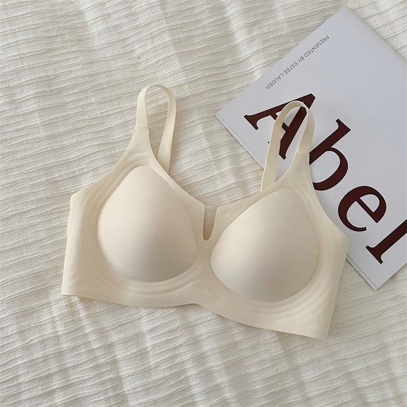 Milk Skin Seamless Jelly Lift Bra, Summer Bust Minimizer Side Gathering Anti-Sag Full Bust Women Bra