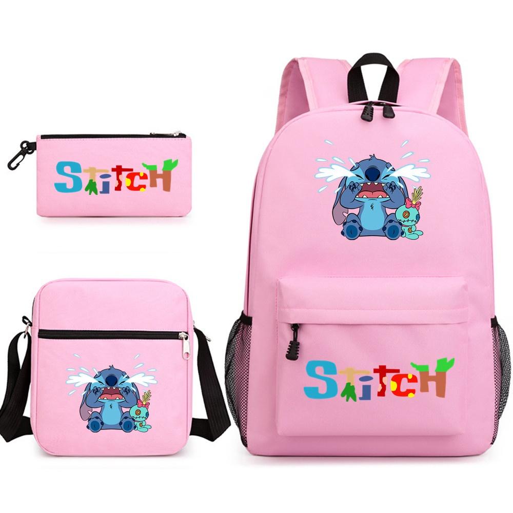 Lilo Stitch Cartoon Kids Boys Backpack Large Capacity Travel School Bag