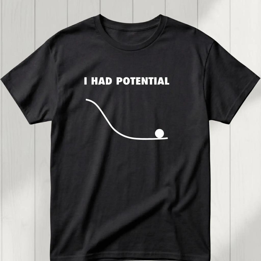 I Had Potential T Shirt Project Hail Mary Vintage Washed Top For Everyday Wear Designer Clothes Fashion Unisex Versatile Soft
