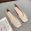 Luji Single Shoes Female 2024 New Spring and Autumn Fairy Wind Gentle Soft Sole Flat Shoes Shallow Mouth Versatile Bean Shoes
