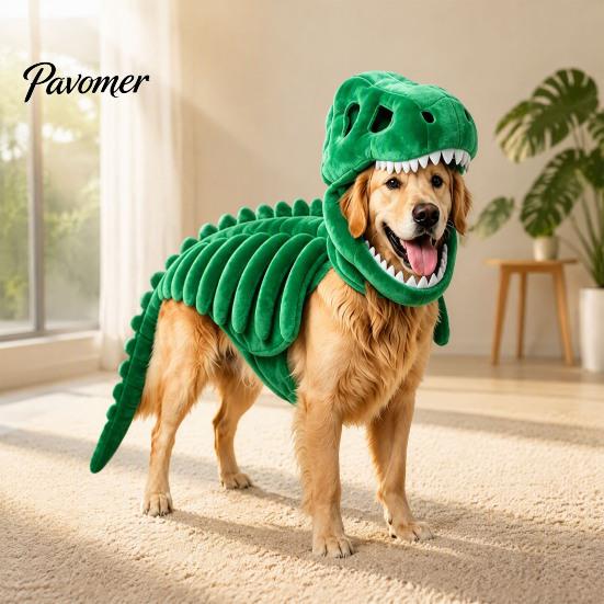 Pet Photography Prop Dinosaur Skeleton Costume, Glow-in-The-Dark 3D Apparel, Halloween Holiday Party Dog Clothes Dino Outfit for Dogs Cats,
