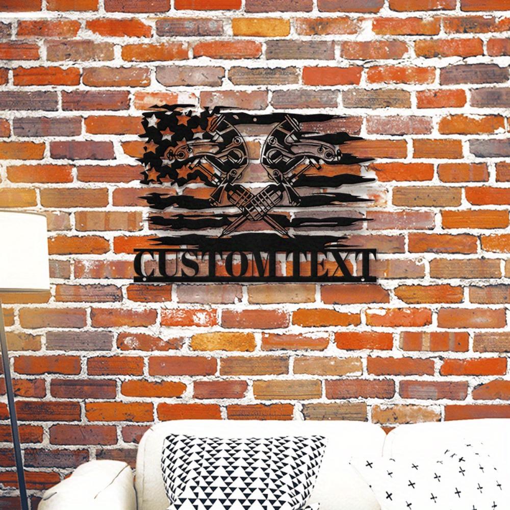 Metal Wall Art American Flag Tattoo Studio Sign Personalized Gift Sculpture