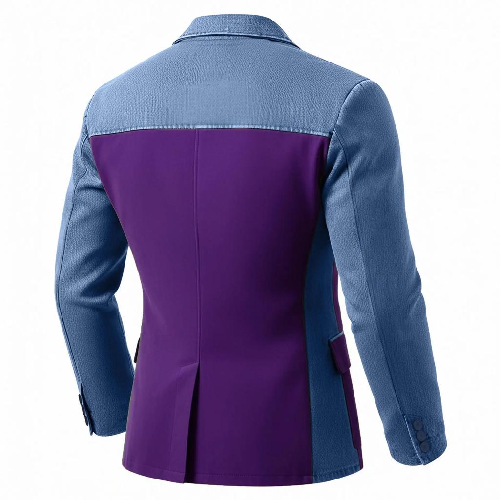 Frühling Herbst Herren Patchwork Blazer Mode Anzugjacke Hohe Qualität Schlank Lässig Blazer Mäntel Mann